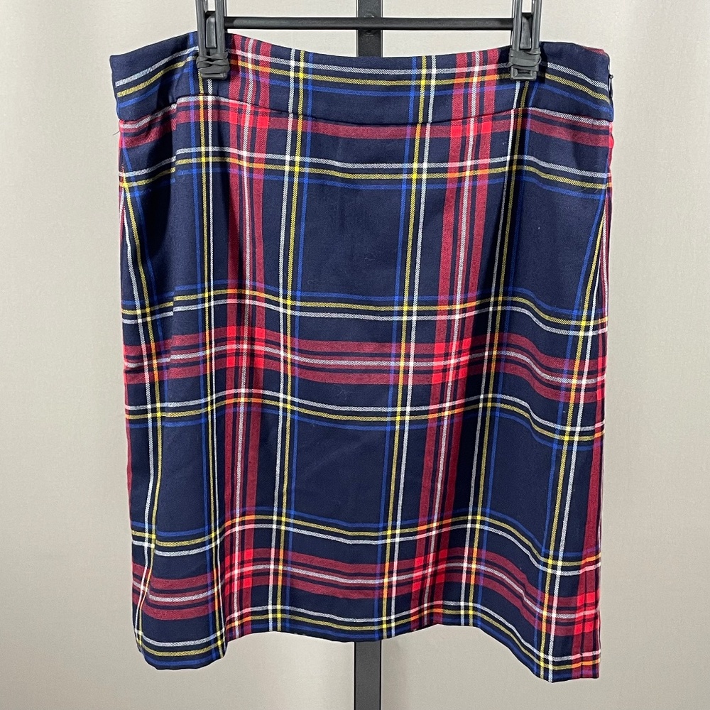 Talbots Navy and Red Plaid Skirt
